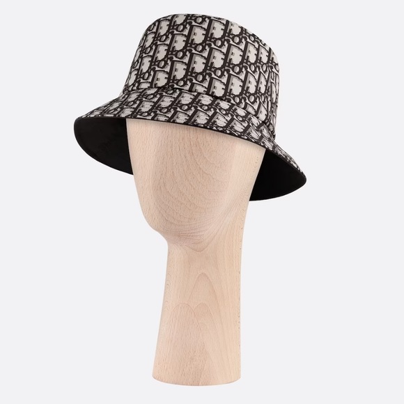 DIOR BLACK REVERSIBLE TEDDY-D SMALL BRIM BUCKET HAT - Picture 8 of 14